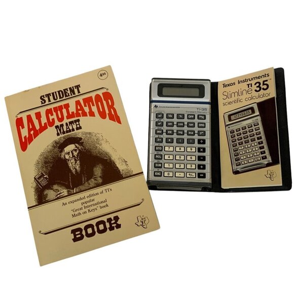 Texas Instruments TI-35 Student Math Kit Slimline Calculator Case Manual & Book - Picture 2 of 6